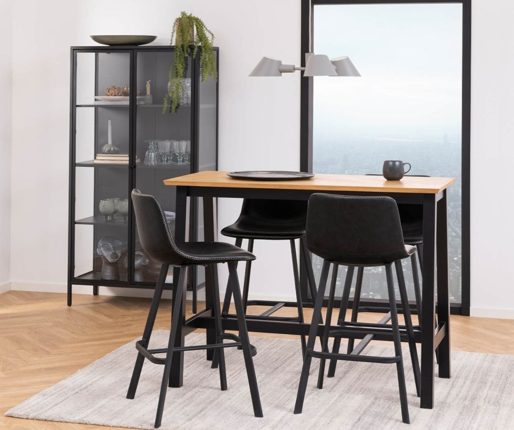 Newcastle Matt Black Tall 2 Door Display Cabinet 