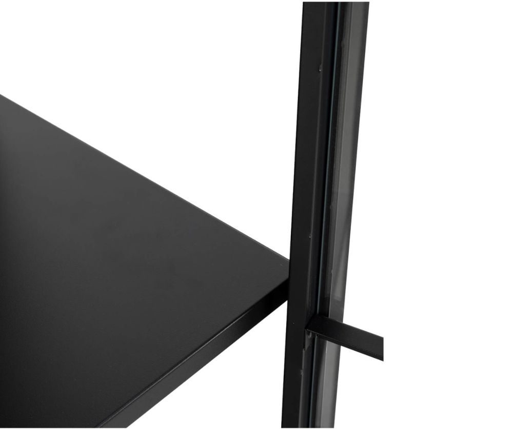 Newcastle Matt Black Tall 2 Door Display Cabinet 
