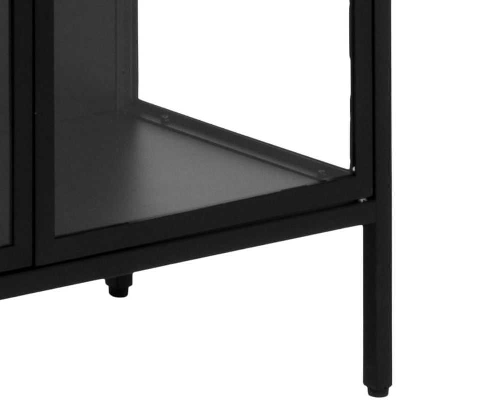 Newcastle Matt Black Tall 2 Door Display Cabinet 