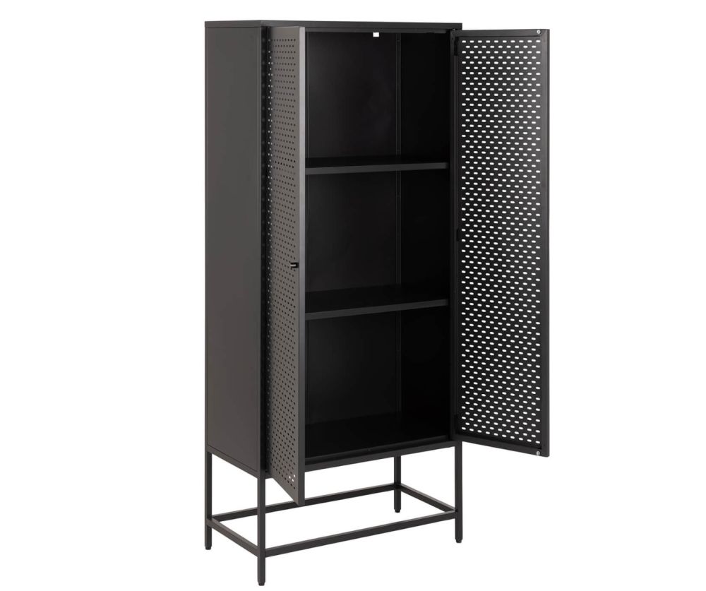 Newcastle Matt Black 2 Door Cabinet 