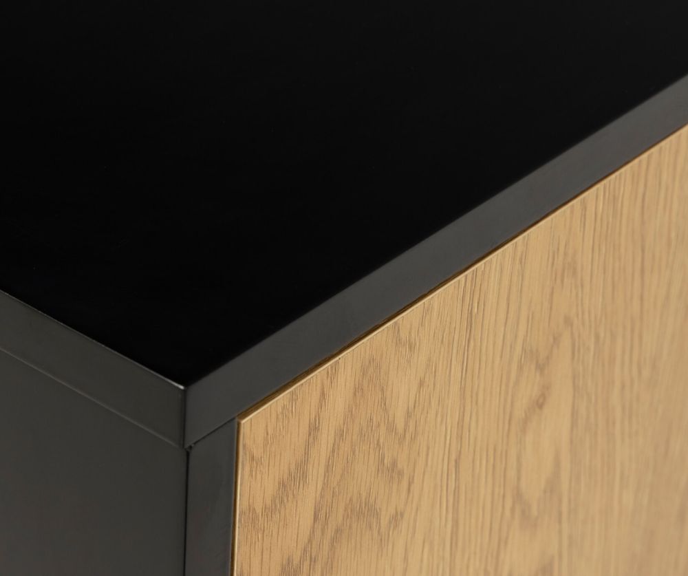 Seaford Black Sideboard with 2 Doors and 3 Drawers 