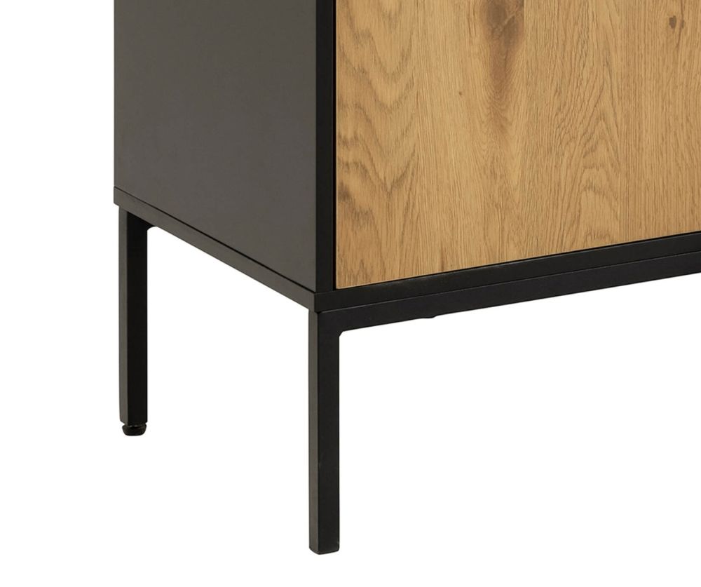 Seaford Black Sideboard with 2 Doors and 3 Drawers 