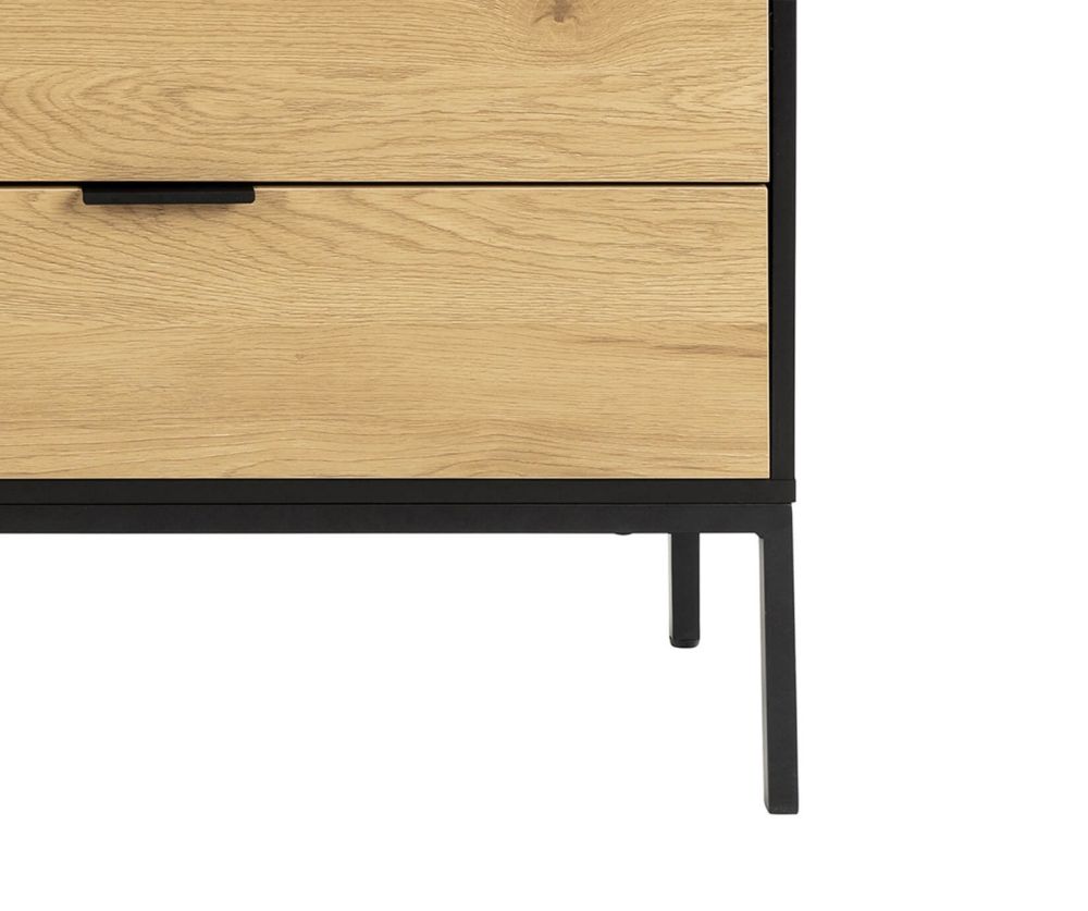 Seaford Black Sideboard with 2 Doors and 3 Drawers 