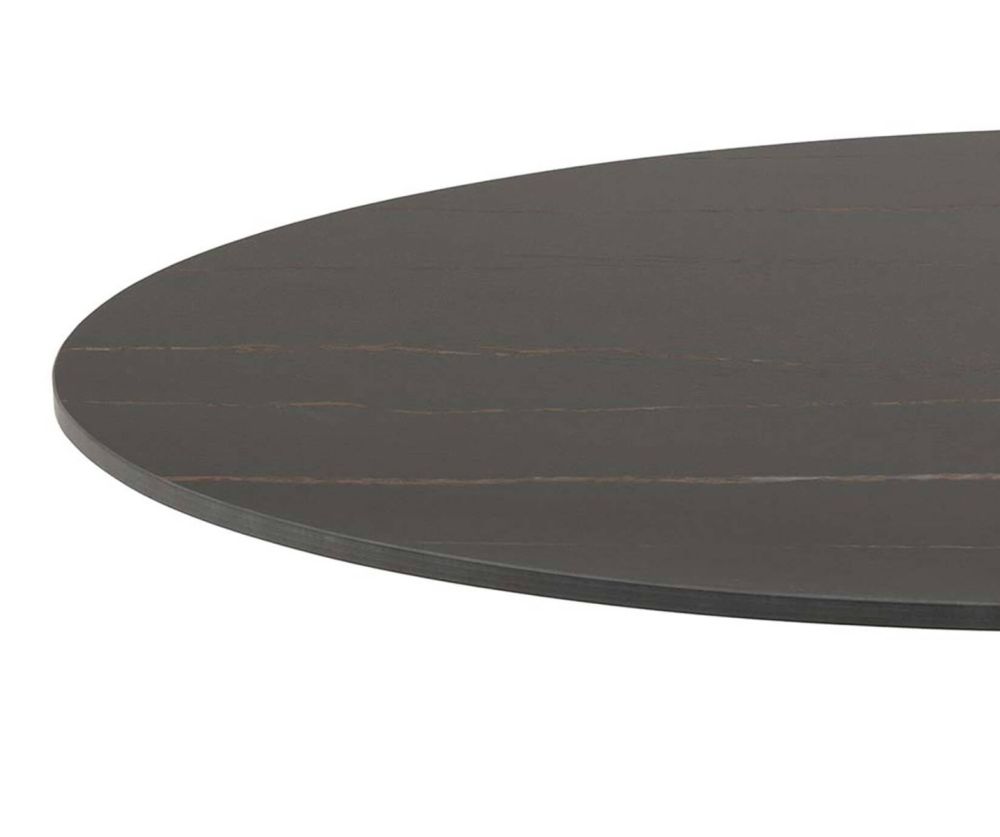 Malta Black Ceramic Round Dining Table 