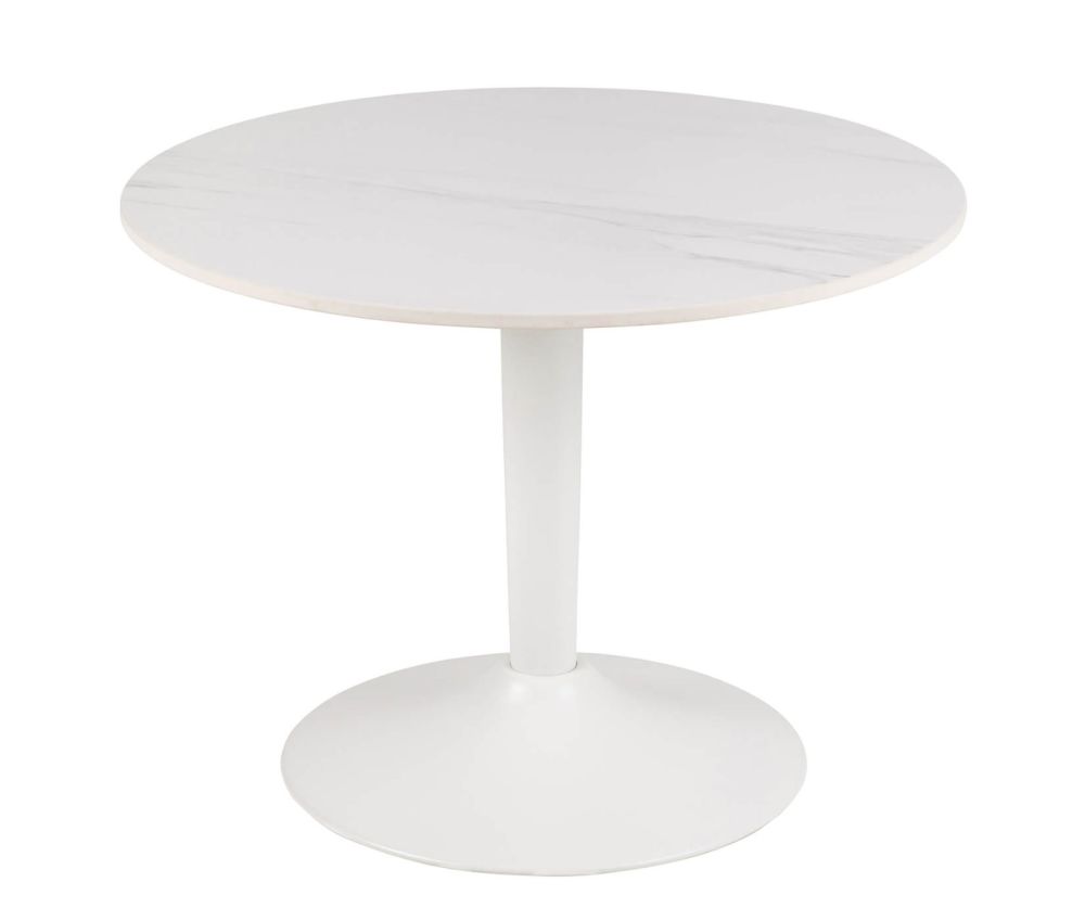 Malta White Ceramic Round Coffee Table 