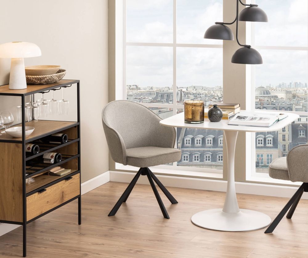 Malta White Ceramic Square Dining Table 