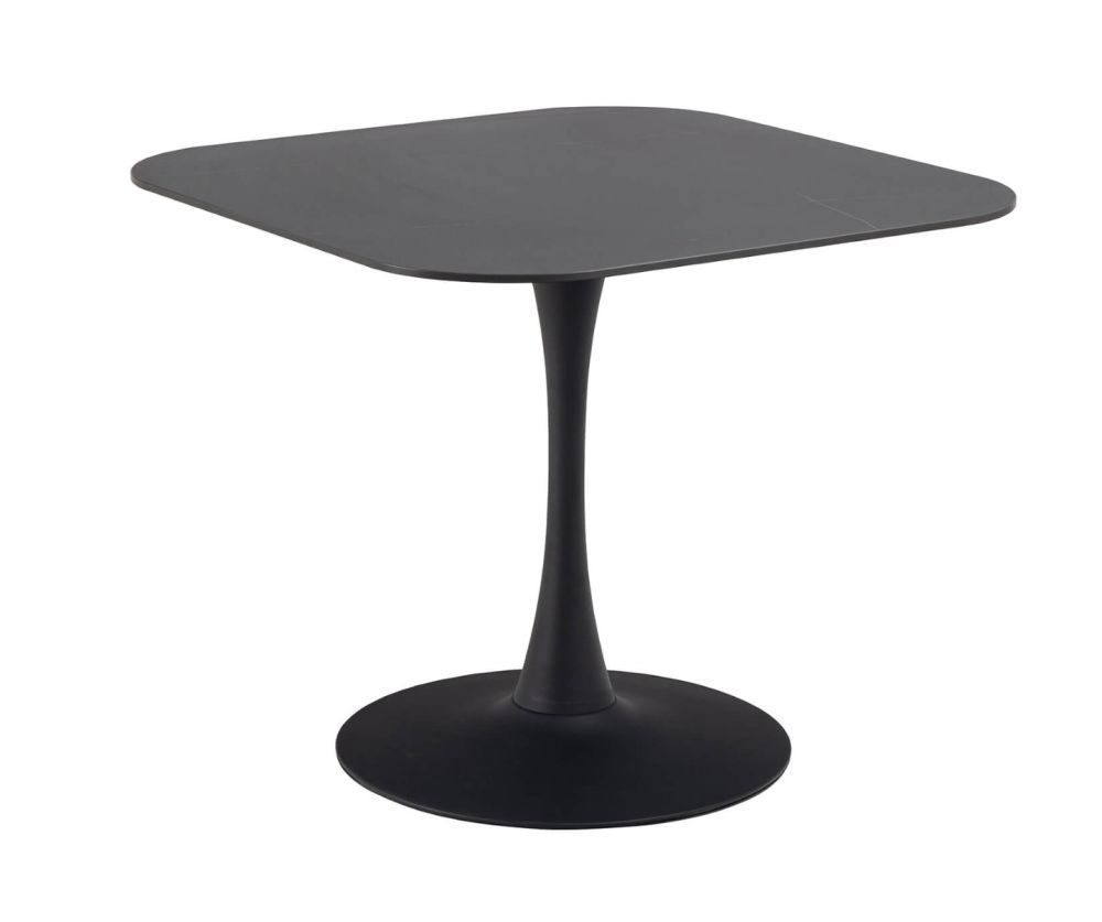 Malta Black Ceramic Square Dining Table 