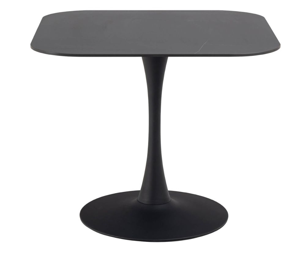 Malta Black Ceramic Square Dining Table 