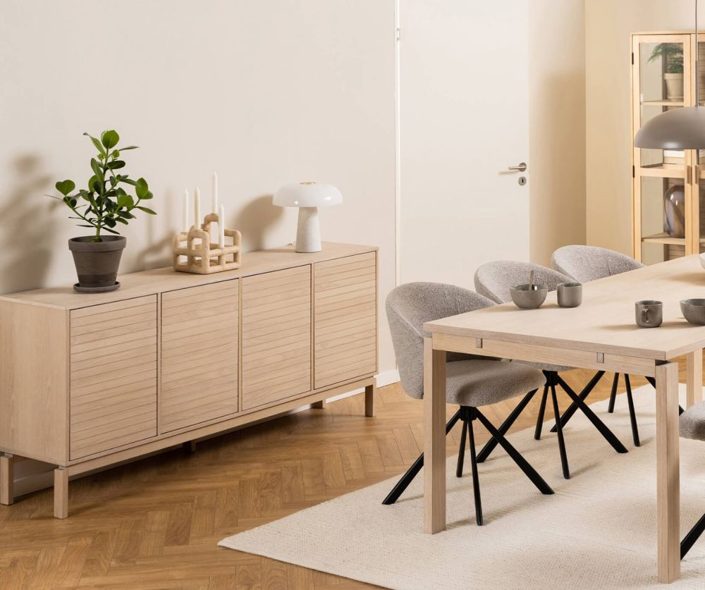 Linley White Oak 4 Door Sideboard 