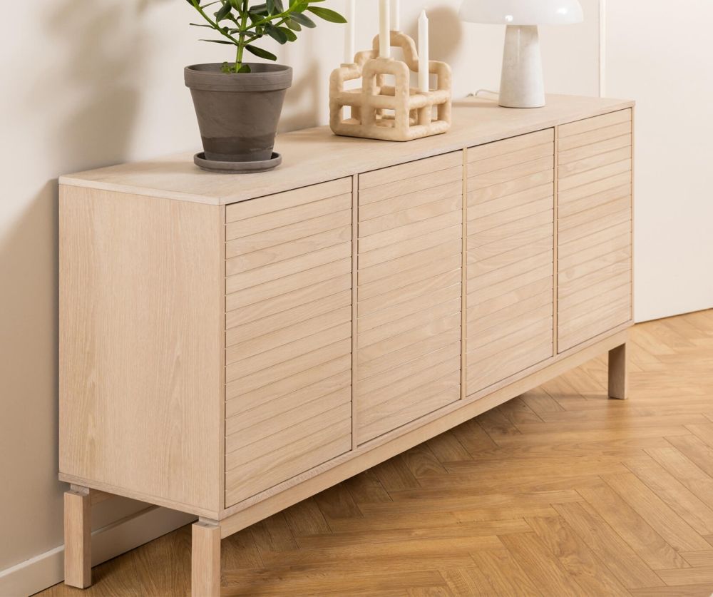 Linley White Oak 4 Door Sideboard 