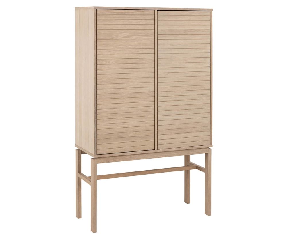 Linley White Oak 2 Doors and 4 Shelves Cabinet 