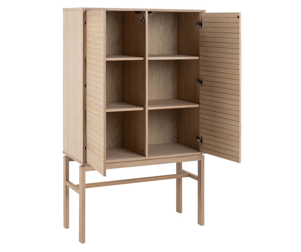 Linley White Oak 2 Doors and 4 Shelves Cabinet 