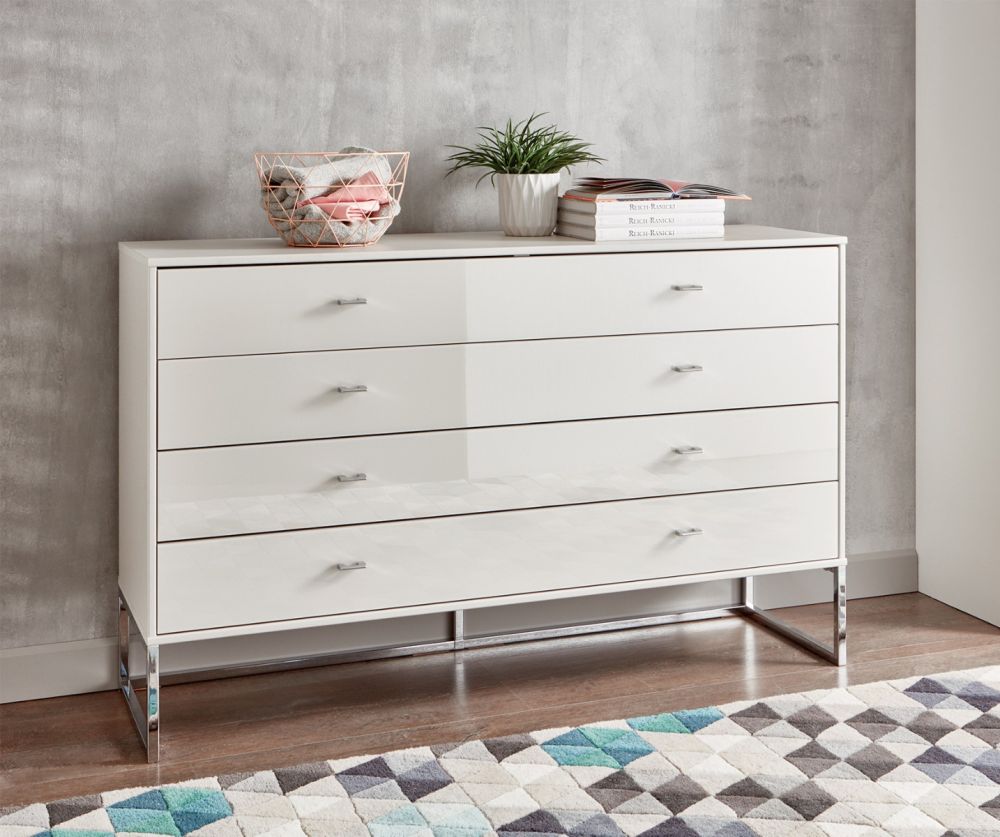Wiemann Vip Vigo Glass Champagne 4 Drawer Chest