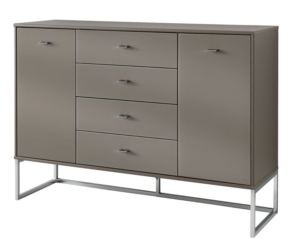 Wiemann Vip Vigo Glass Havana 2 Door 4 Drawer Combi Dresser