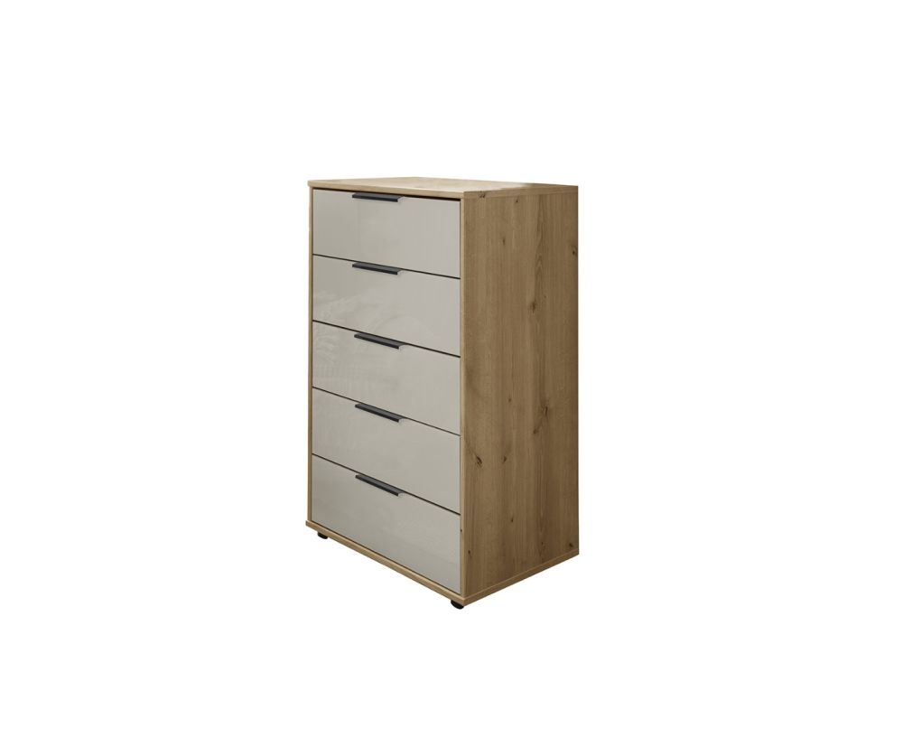 Wiemann Vip Monaco 4000 Glass Champagne 5 Drawer Chest