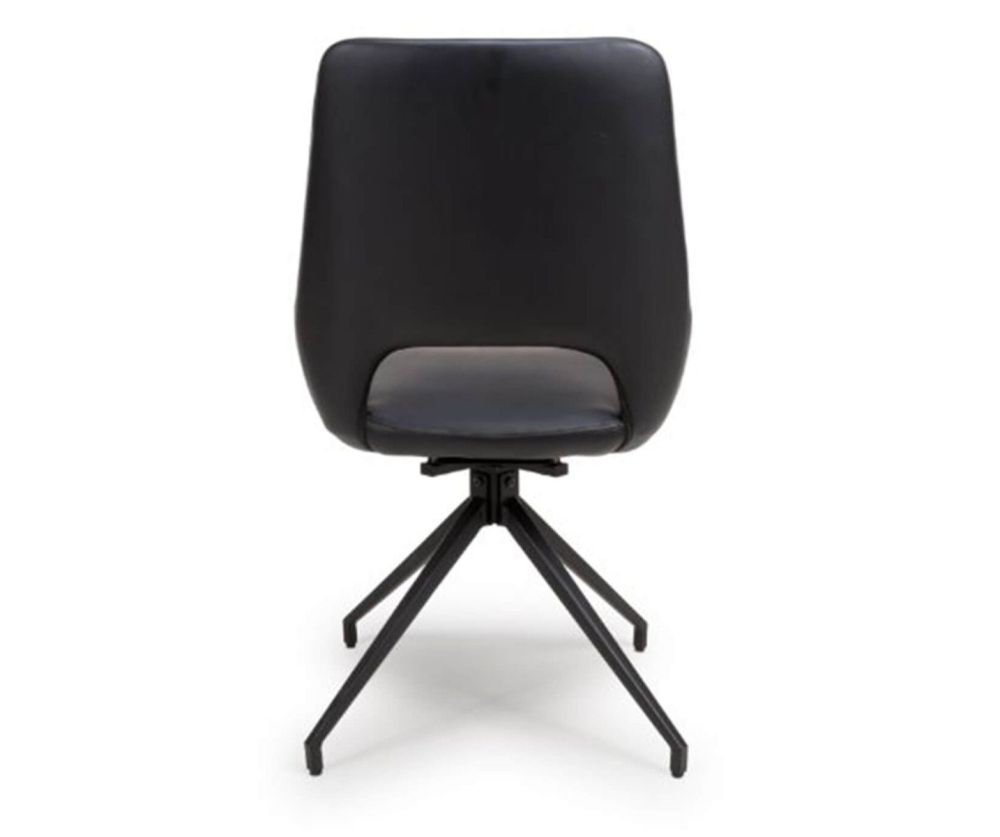 Furniture Link Madrid Oak 180cm Rectangular Dining Table with 6 Ace Black Swivel Dining Chair  