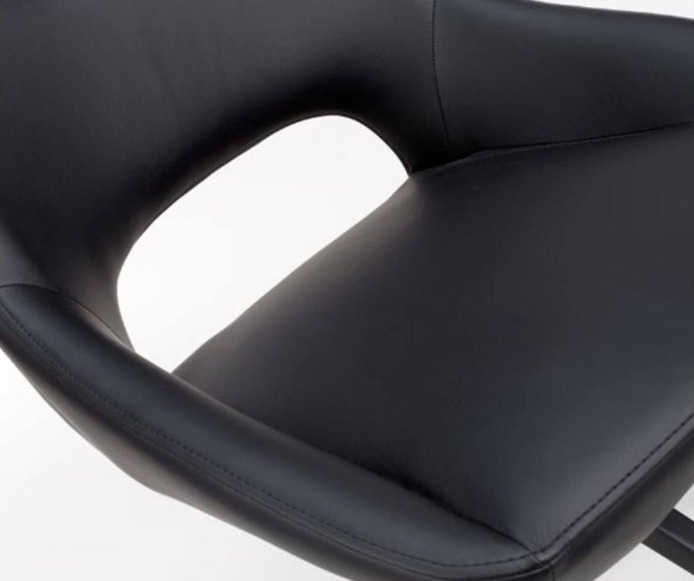Furniture Link Ace Black Swivel Dining Chair in Pair