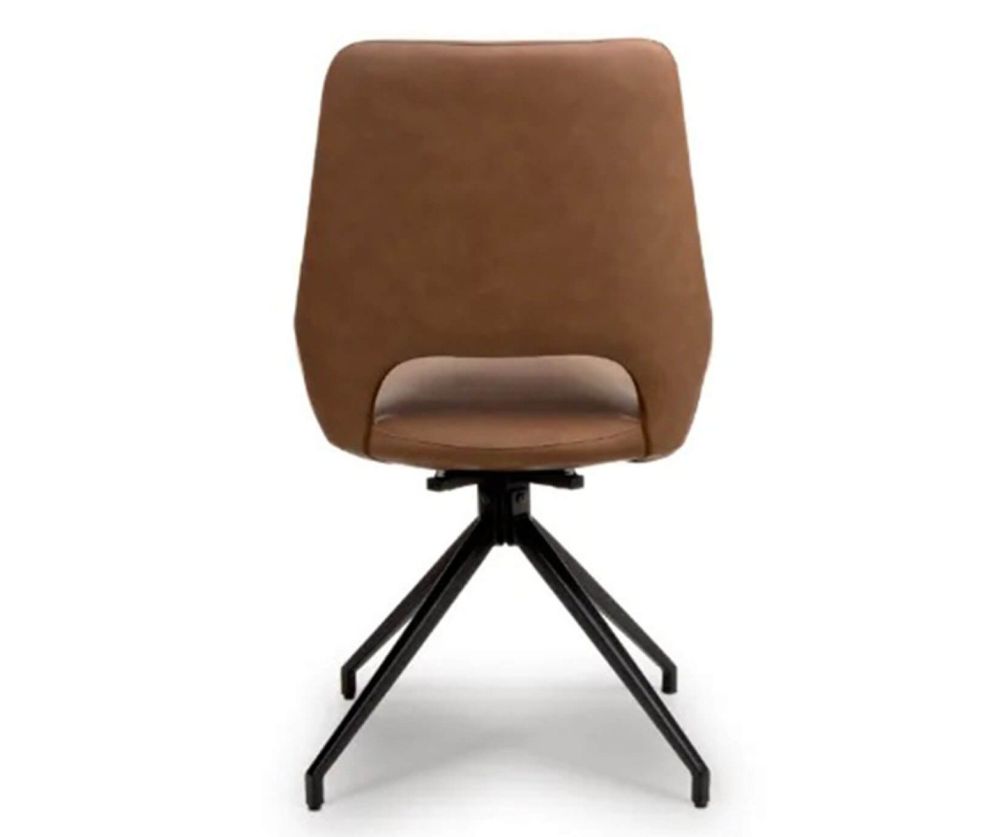 Furniture Link Ace Tan Swivel Dining Chair in Pair