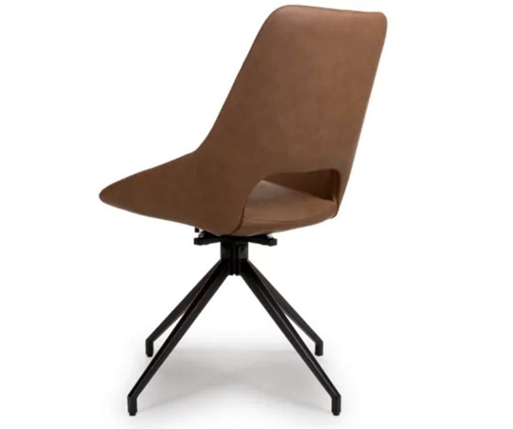 Furniture Link Ace Tan Swivel Dining Chair in Pair