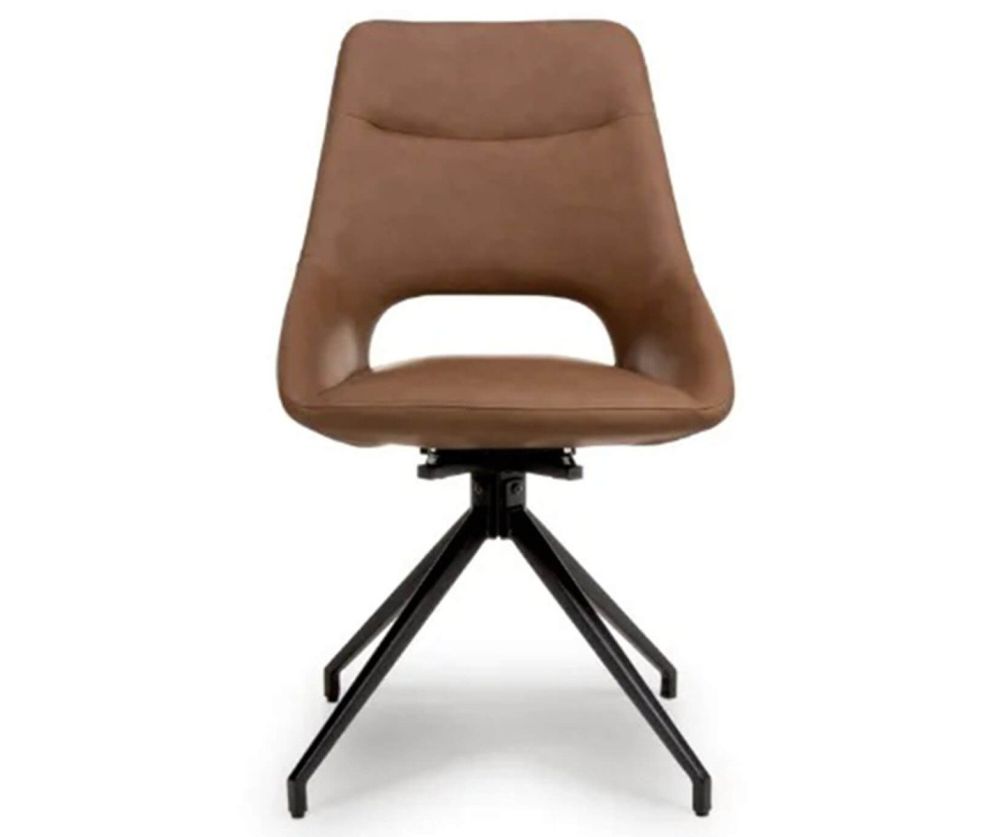 Furniture Link Ace Tan Swivel Dining Chair in Pair