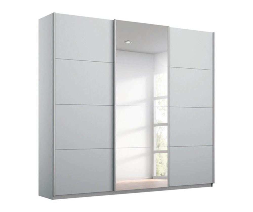 Rauch Kulmbach 3 Sliding Door 1 Mirror Wardrobe with Aluminum Colour Handle Strips(W271cm)
