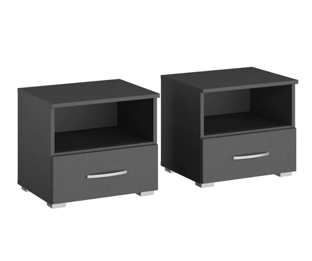 Rauch Aditio 1 Drawer Bedside Table with Metallic Grey Front