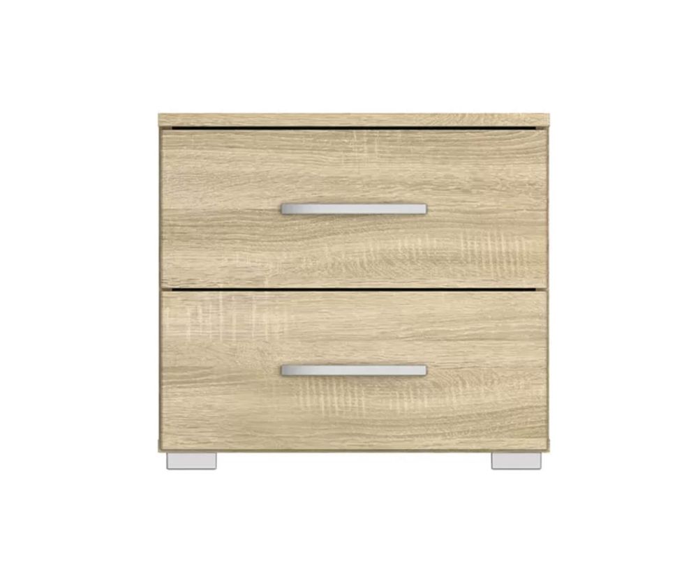Rauch Aditio 2 Drawer Bedside Table with Sonoma Oak Front
