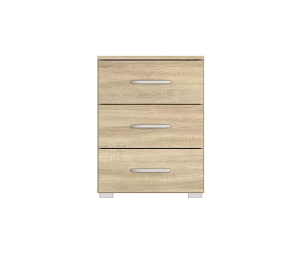 Rauch Aditio 3 Drawer Bedside Table and Sonoma Oak Front