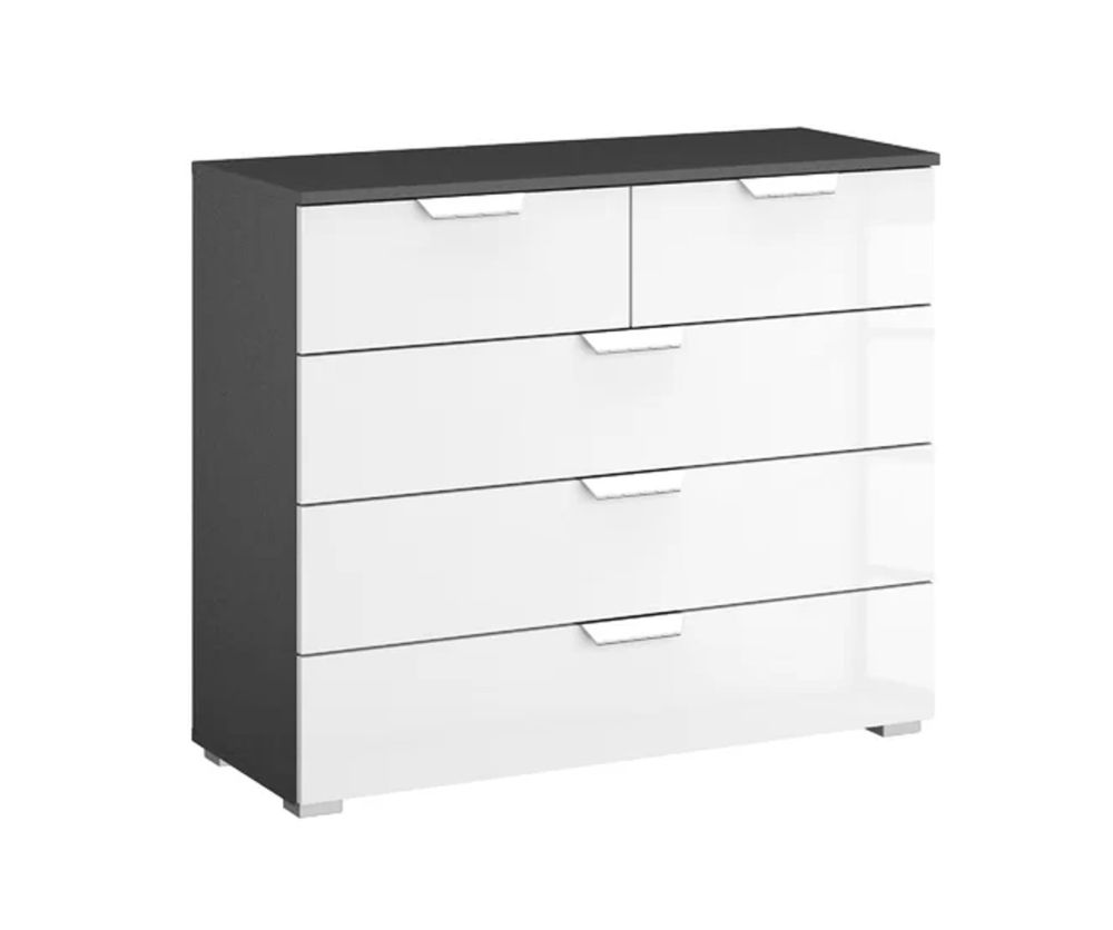 Rauch Aditio 5 Drawer Chest with High Polish White Front