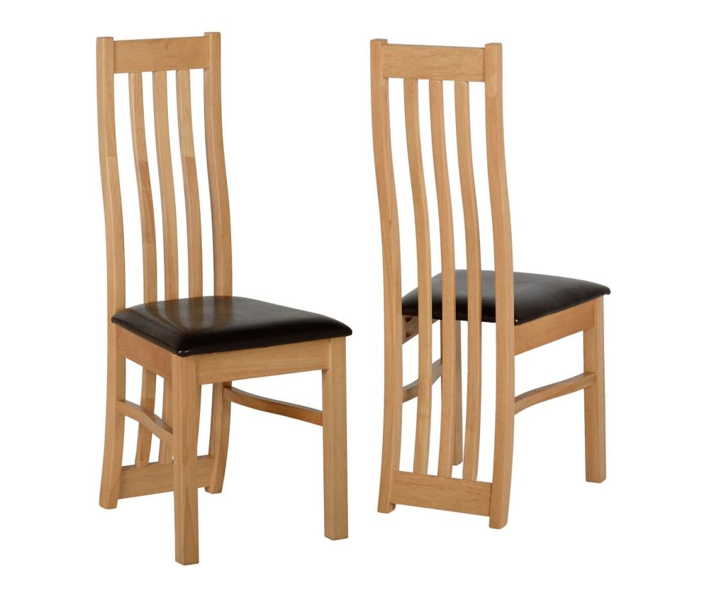 Seconique Ainsley Brown Faux Leather Dining Chair in Pair