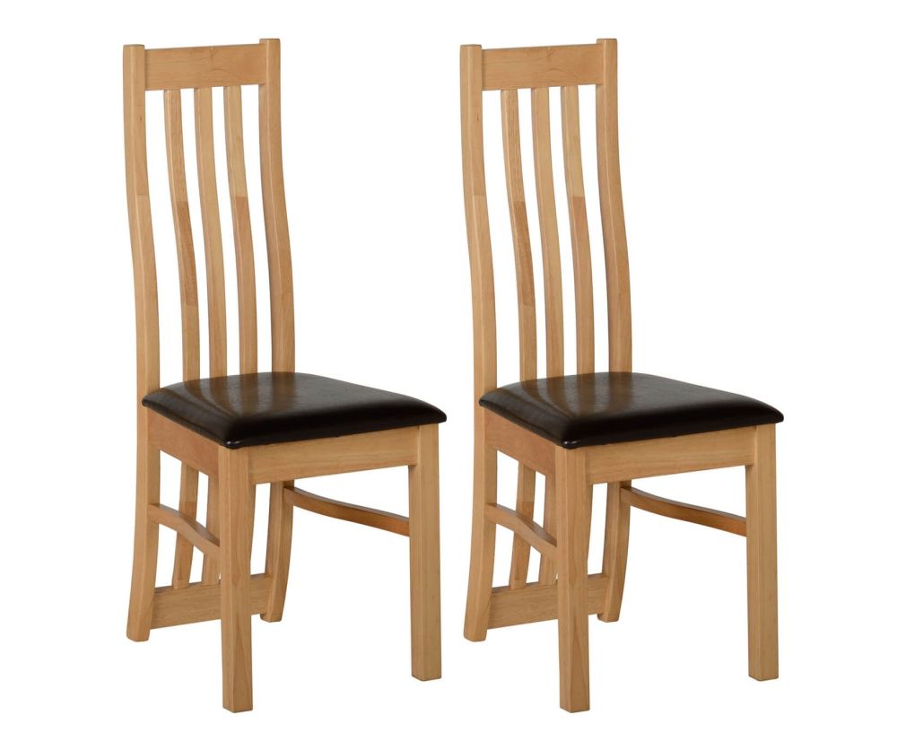 Seconique Ainsley Brown Faux Leather Dining Chair in Pair