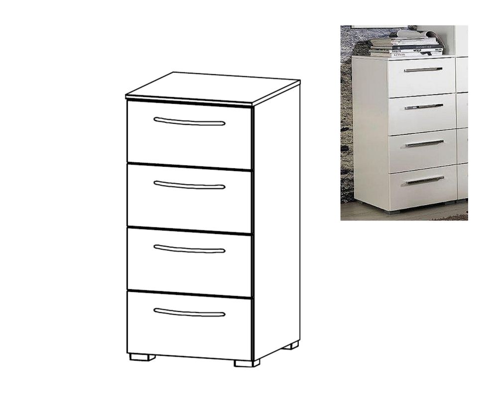 Rauch Aldono Graphite Carcase 4 Drawer Chest- W 40cm