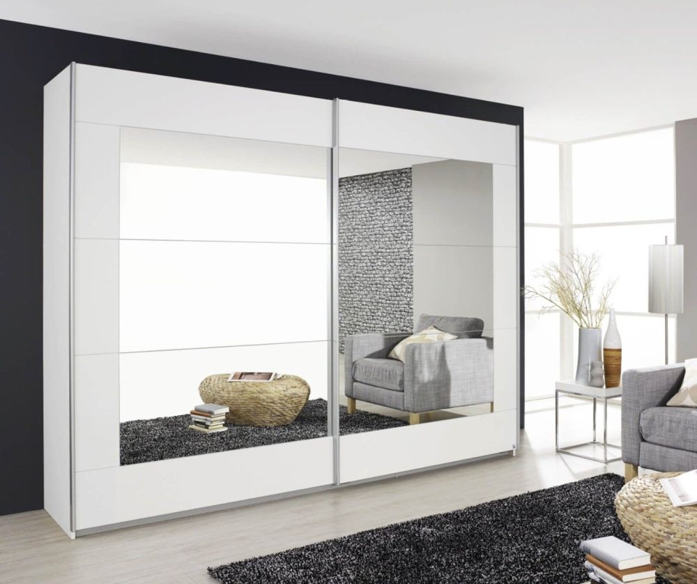 Rauch Alegro Silk Grey 2 Sliding Mirror Door Wardrobe (W226cm)