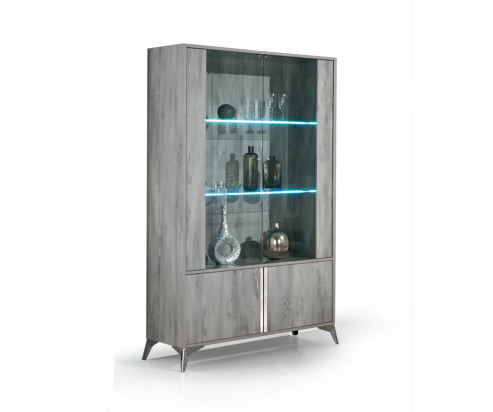 H2O Design Alexa Light Grey Italian 2 Door Vitrine