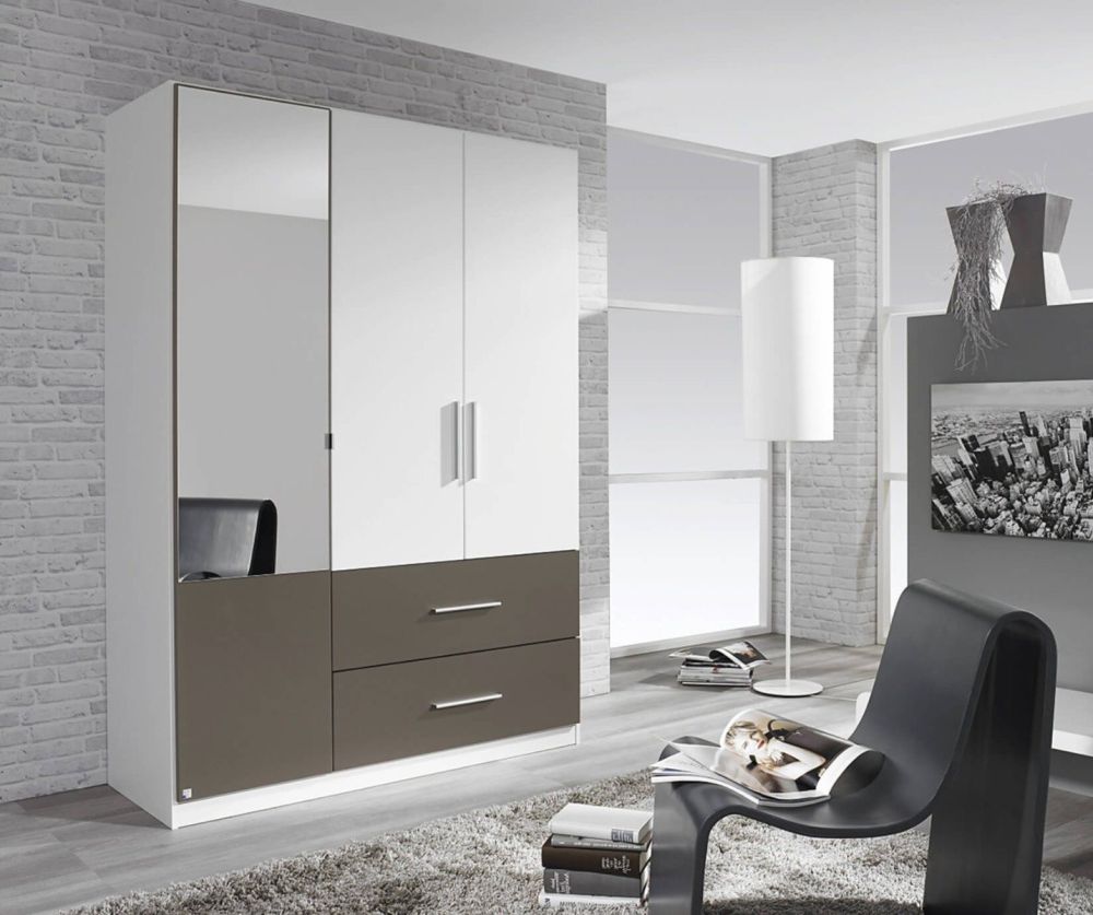 Rauch Alvor Sonoma Oak 2 Door 2 Drawer Combi Wardrobe with Mirror (W91cm)
