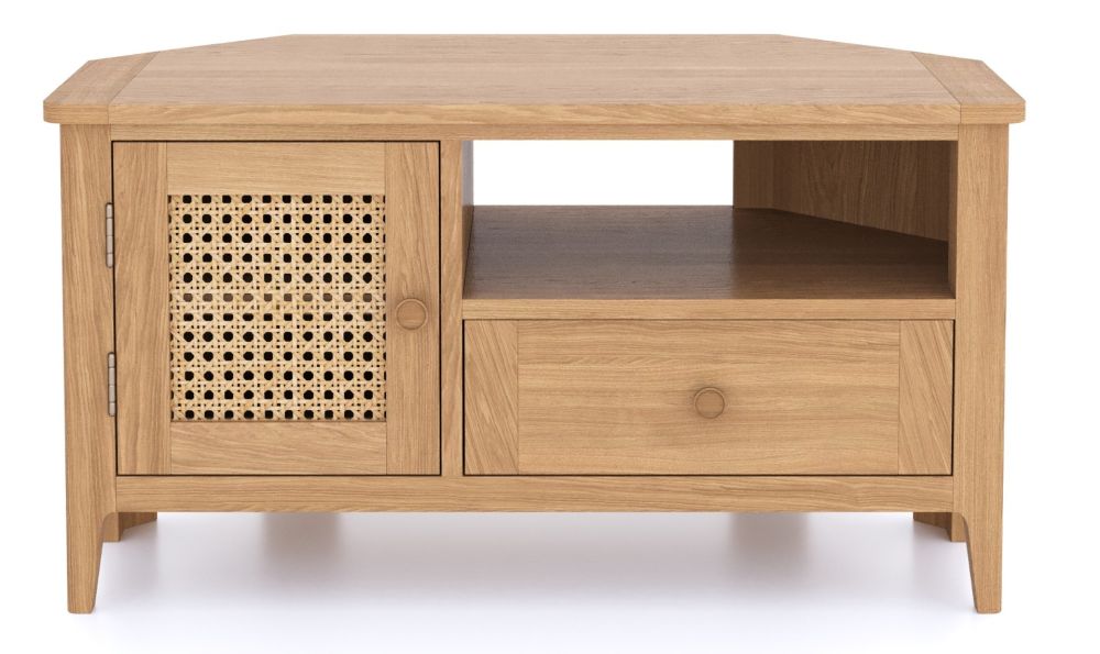 Heritance Halmstad Natural Oak Corner TV Unit