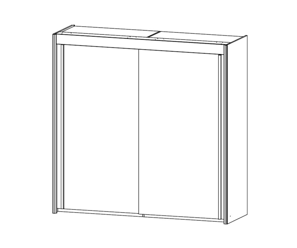 Rauch Amalfi Alpine White Carcase with Silk Grey Front 2 Sliding Door Wardrobe (H-235cm, W-201cm)