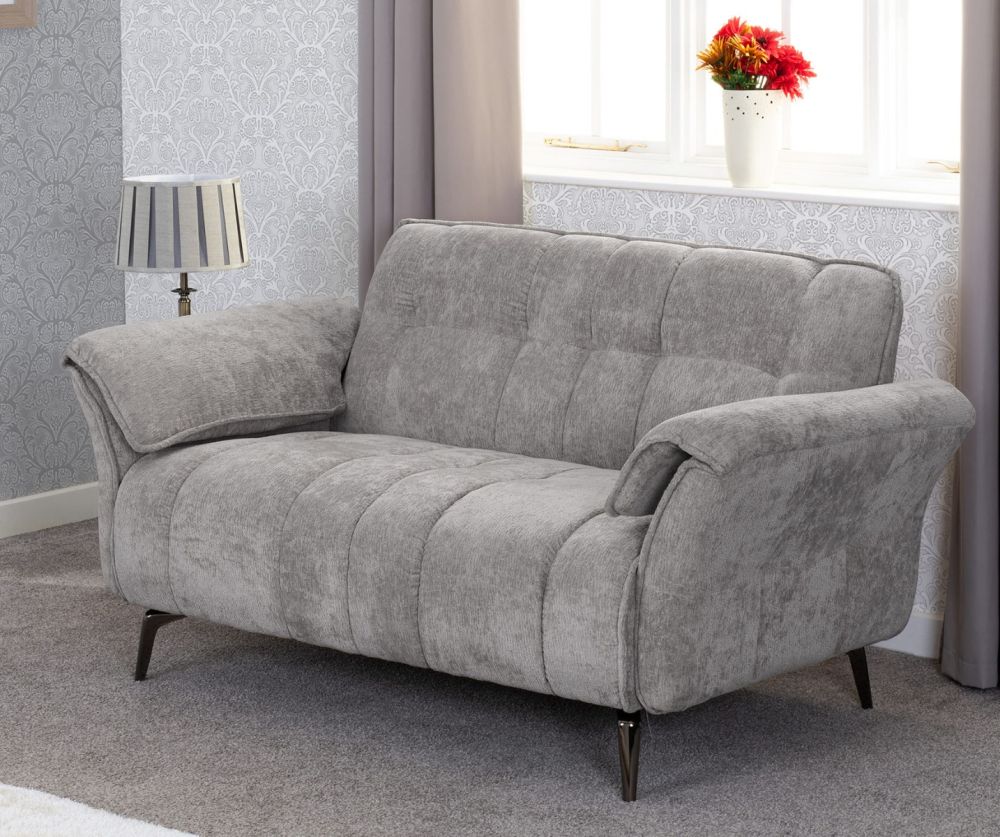 Seconique Furniture Amalfi Grey Fabric 2 Seater Sofa