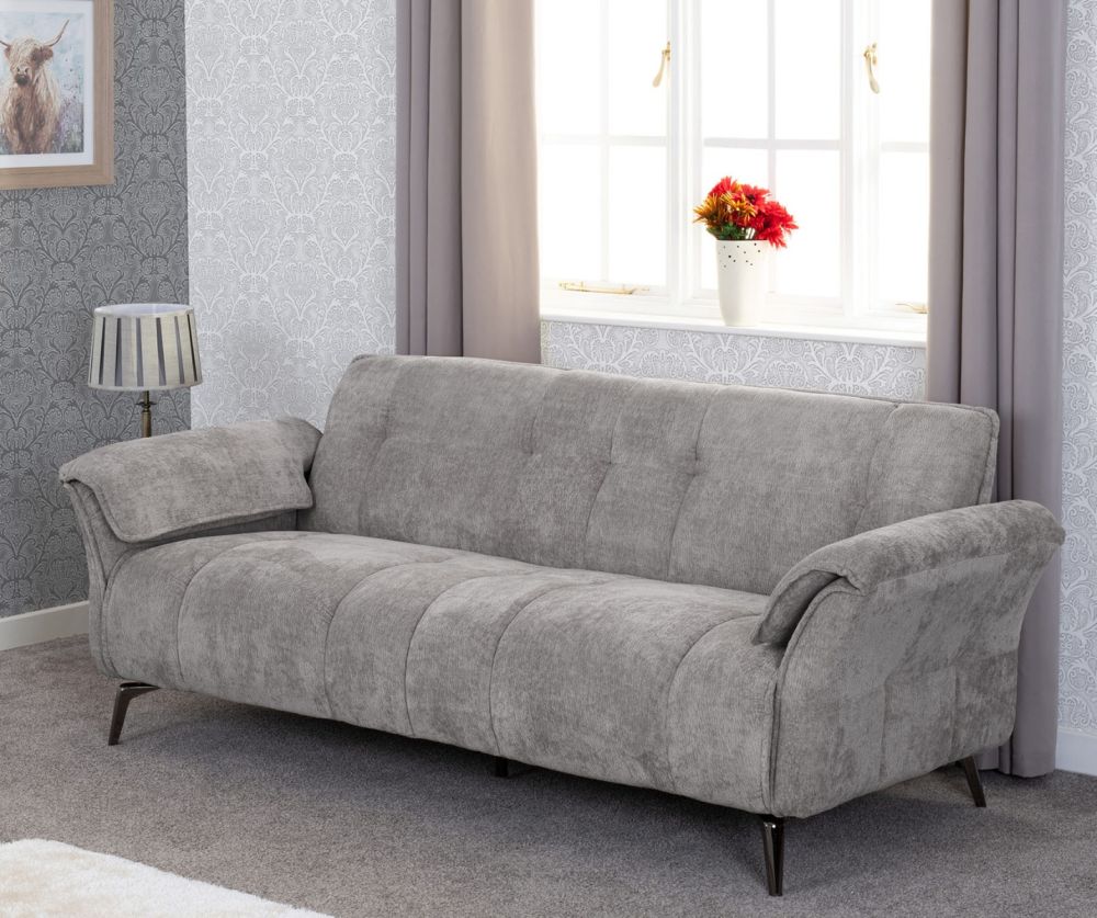Seconique Furniture Amalfi Grey Fabric 3 Seater Sofa