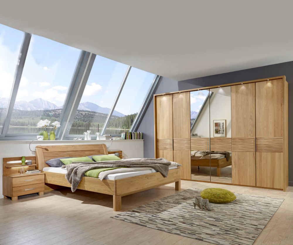 Wiemann Amalfi Wardrobe with Cross Trims in Structure Nature