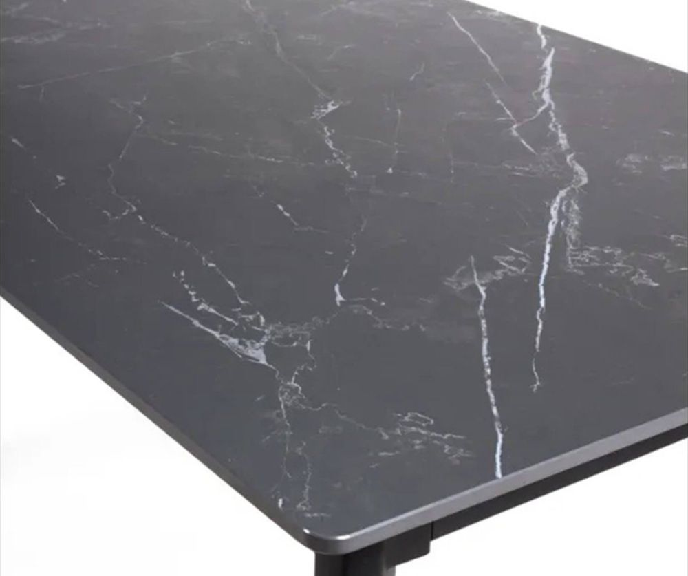 Furniture Link Amalfi Black Marble 140cm Dining Table Only