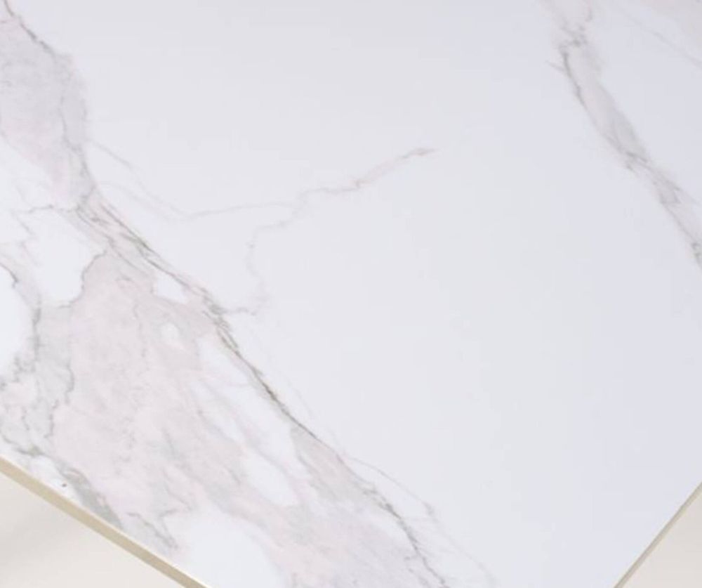 Furniture Link Amalfi White Marble 140cm Dining Table Only