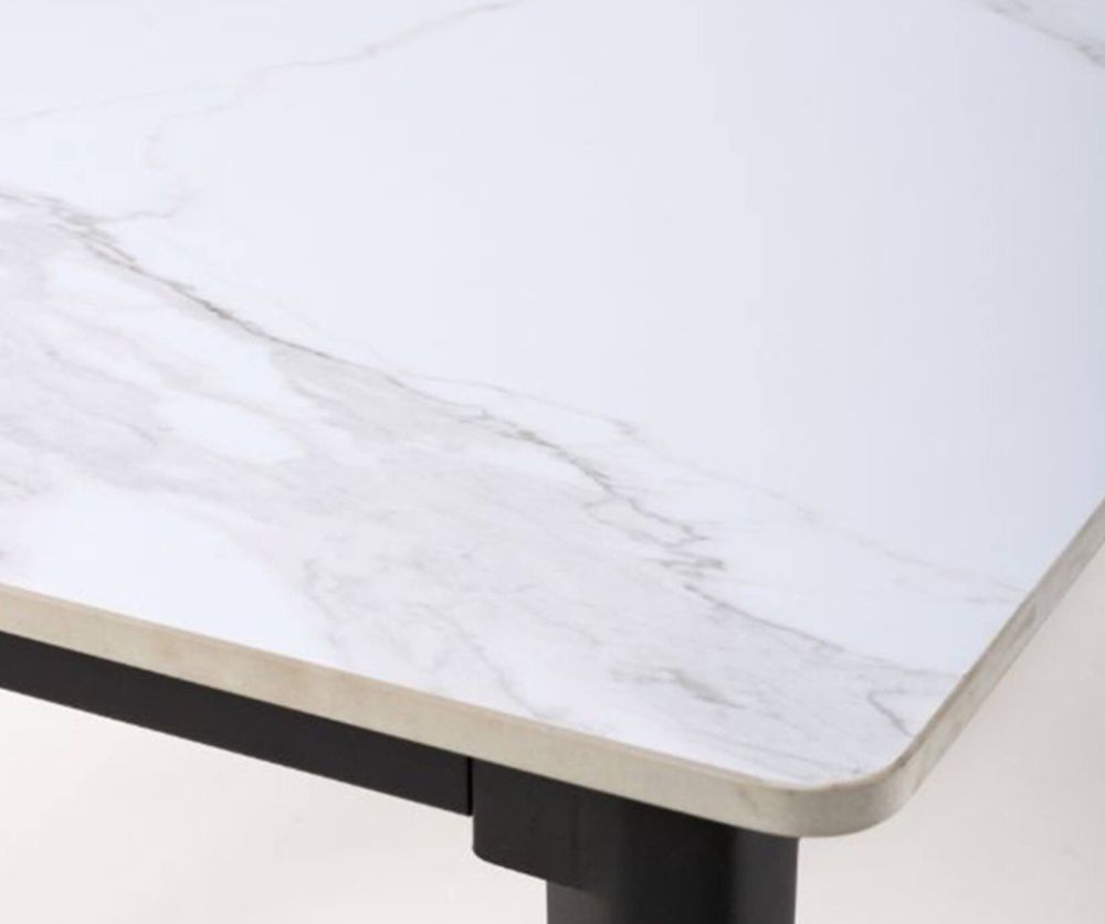 Furniture Link Amalfi White Marble 140cm Dining Table Only