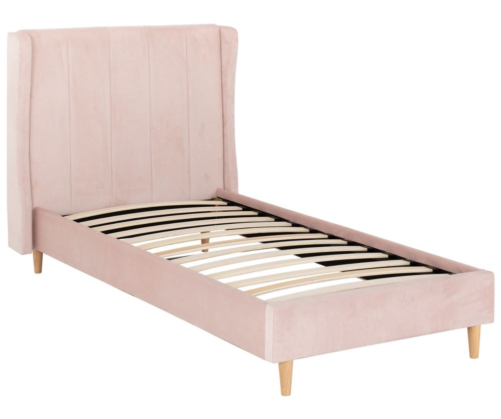 Seconique Furniture Amelia Pink Velvet Fabric Bed  