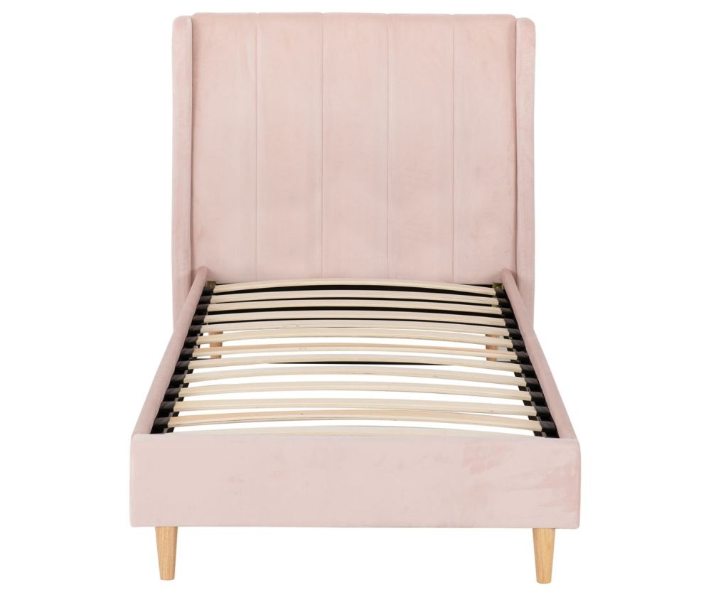 Seconique Furniture Amelia Pink Velvet Fabric Bed  