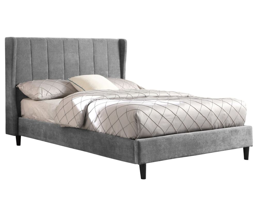 Seconique Furniture Amelia Dark Grey Fabric Bed