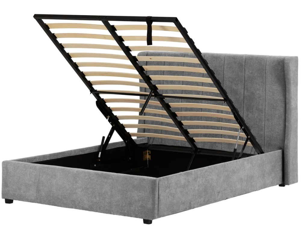 Seconique Furniture Amelia Plus Dark Grey Fabric Storage Bed