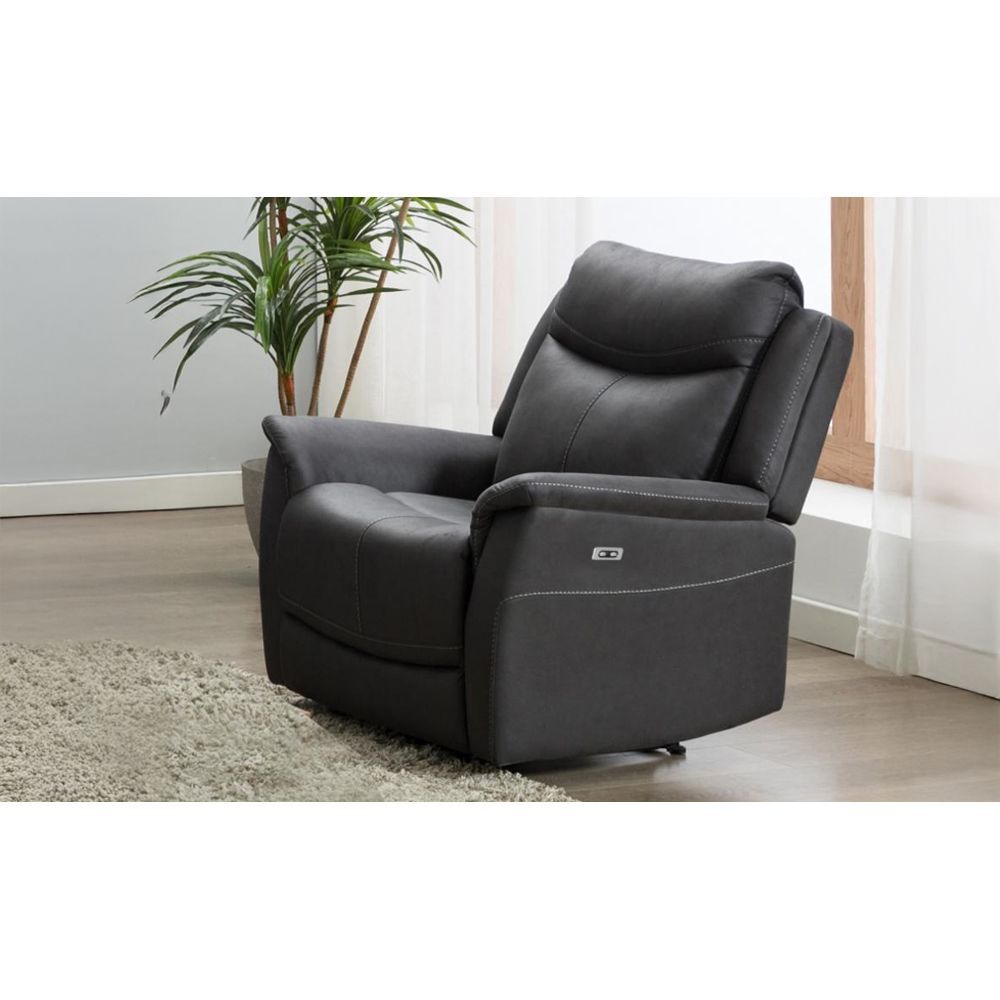 Furniture Link Arizona Slate Fabric 3EE+2E+1E Electric Recliner Sofa Set