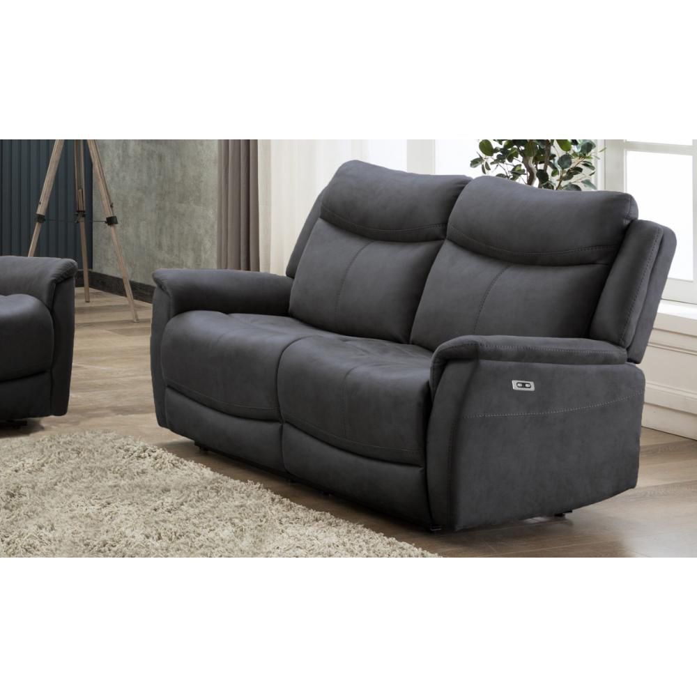 Furniture Link Arizona Slate Fabric 3EE+2E+1E Electric Recliner Sofa Set