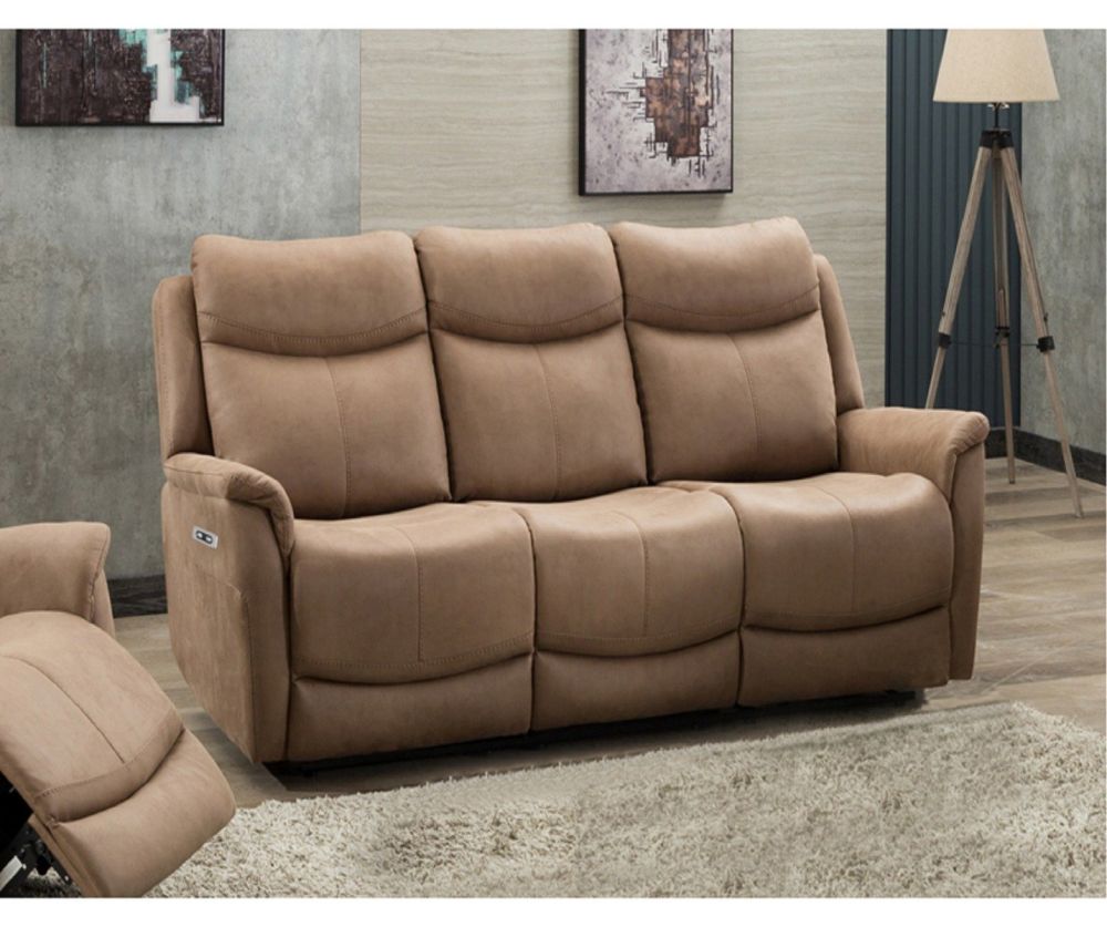 Furniture Link Arizona Caramel Recliner 3 Seater Sofa
